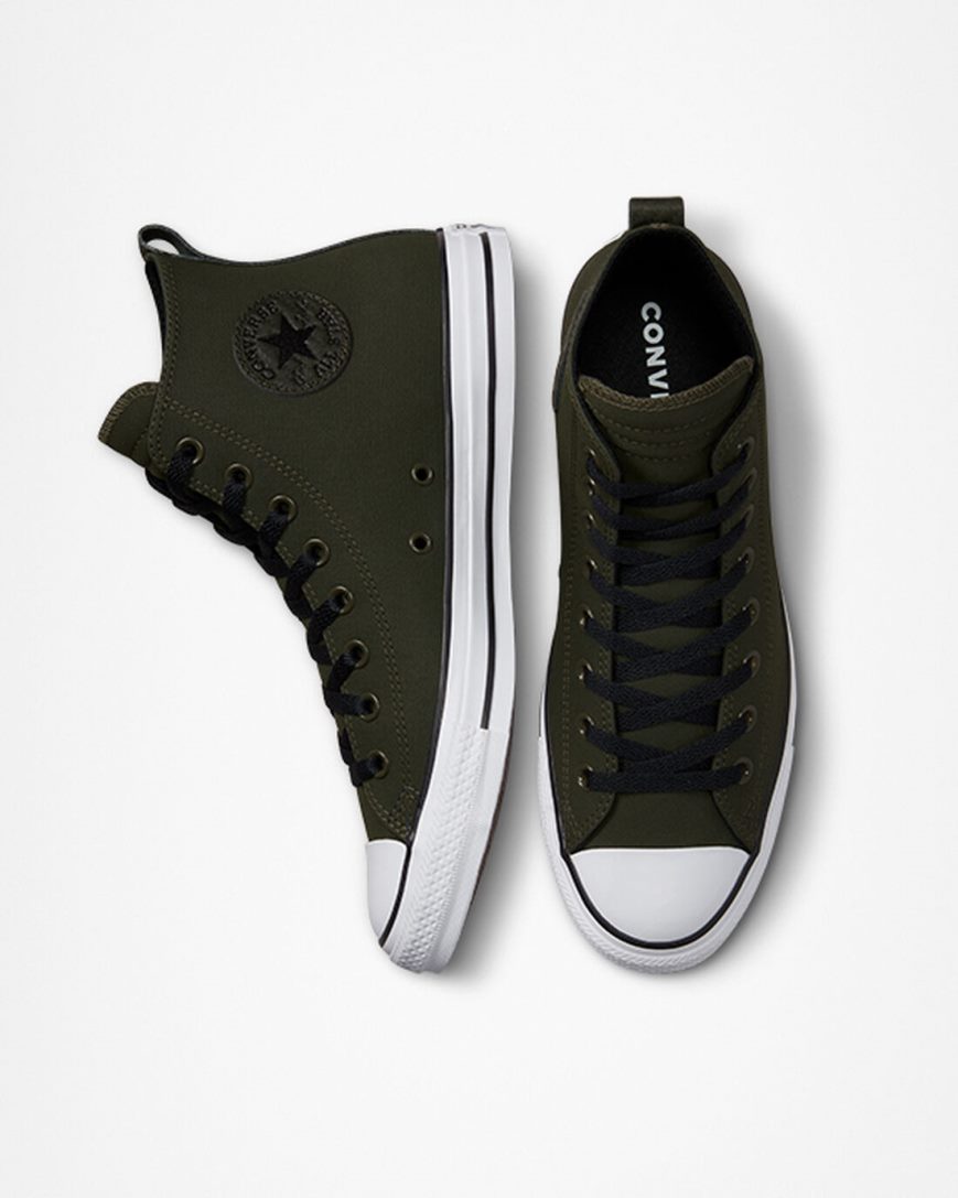 Pánské Boty Vysoké Converse Chuck Taylor All Star TecTuff Olivy Zelené Zelene Bílé Černé | CZ RPSD94